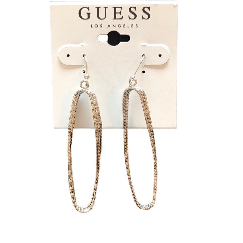 NEW Guess White Gold Earrings